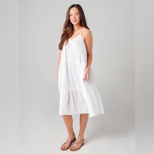 HONORINE Daisy White crinkled cotton-gauze dress